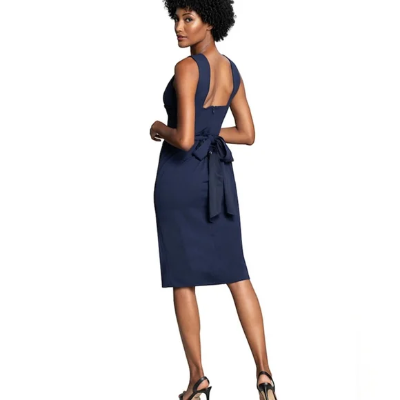 NWT Dress The Population Navy Alessia Midi Dress - Picture 4 of 10